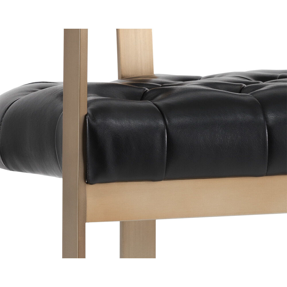 Beaumont 35.25 inch Antique Brass / Cantina Black Counter Stool